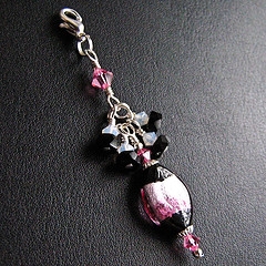 murano glass bead keychain